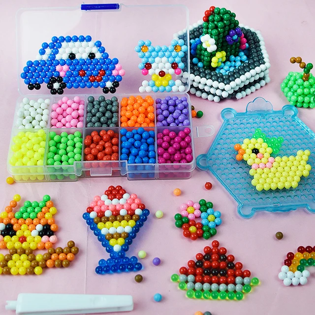 6000pcs 24 colors Refill Beads puzzle Crystal DIY water spray beads set ball games 3D handmade magic toys for children 3