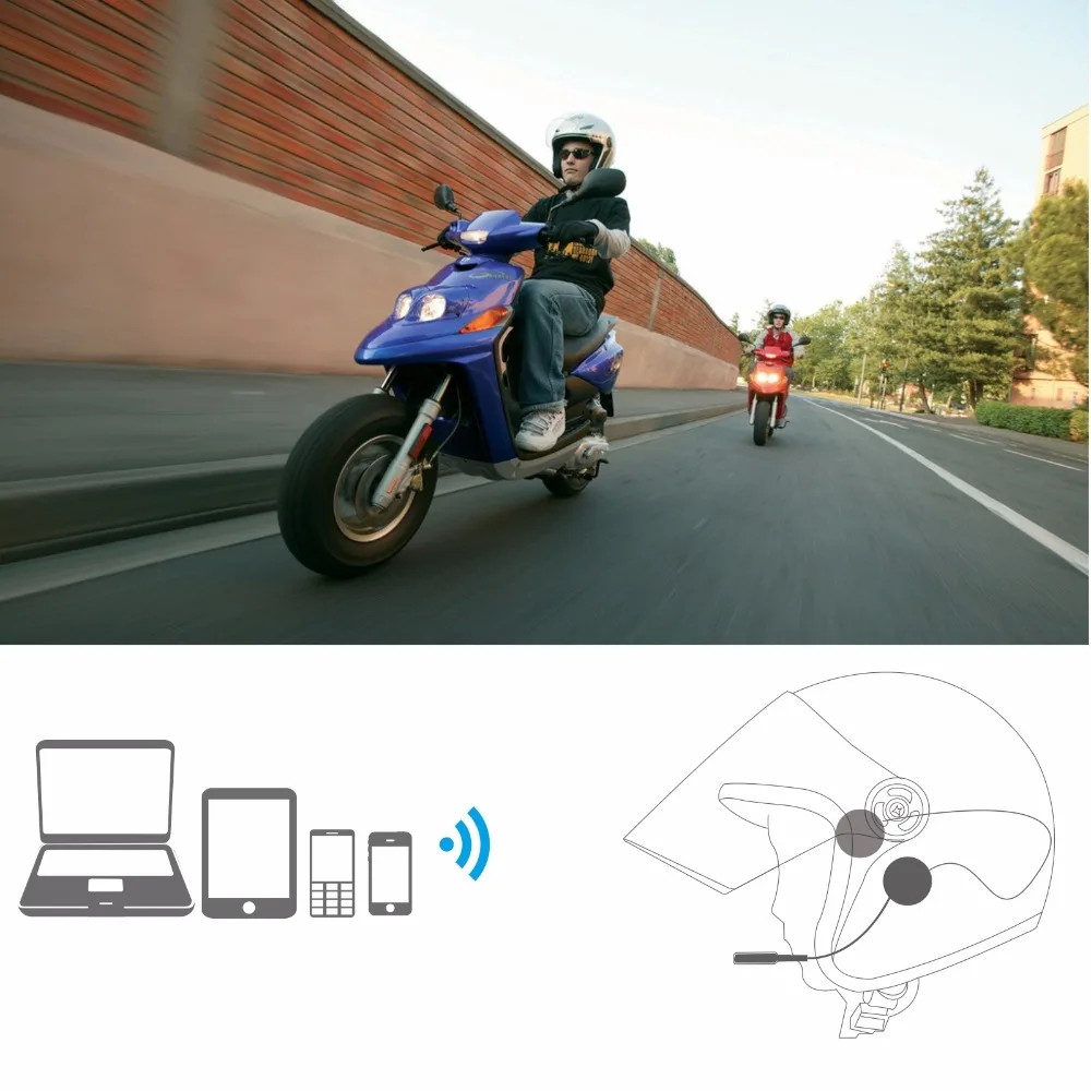 

Motor Wireless Bluetooth 4.0 Headset Motorcycle Helmet Earphone Headphone Speaker Handsfree Music
