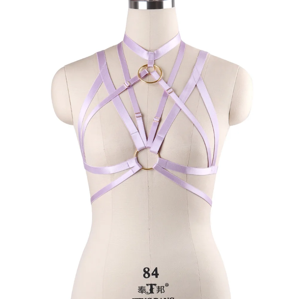 Женский бюстгальтер клетка в готическом стиле|bondage harness bra|harness braharajuku bondage |