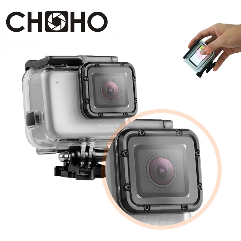 

Hero7 Waterproof Case Diving Housing 45M Underwater + Touch Back Door Mount for GoPro Hero 7 Silver White Go Pro Accessories
