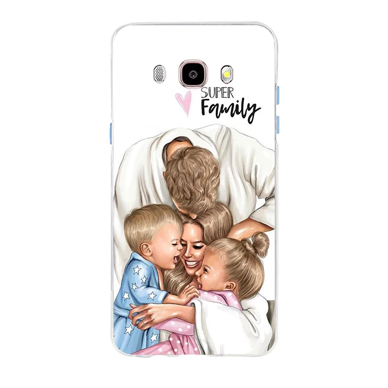 Для Samsung Galaxy S6 S6edge A7 S7edge S8 S9 Plus A5 J2 J5 J7 2016 модный черный коричневый волос Baby Mom Girl