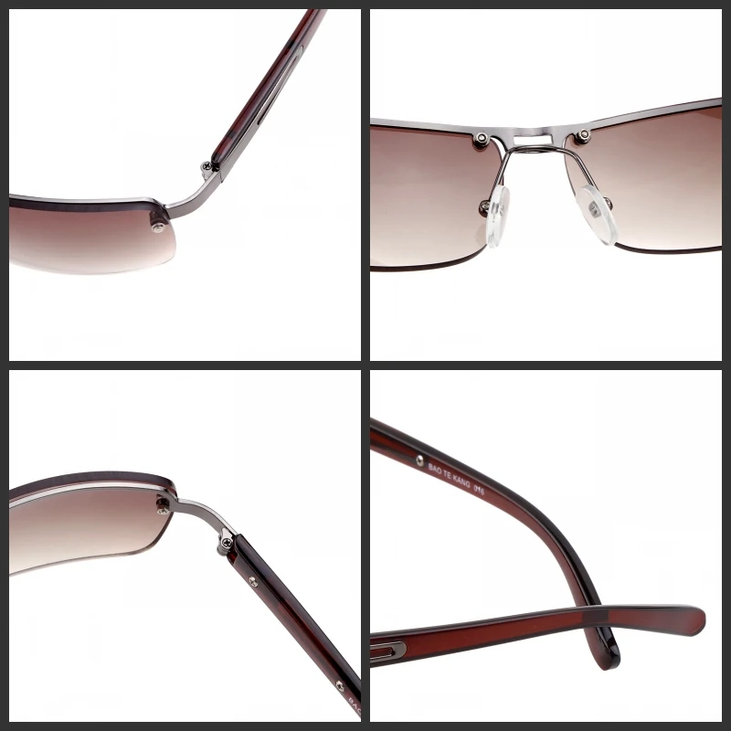Винтажные квадратные женские солнцезащитные очки с металлической оправой, женские солнцезащитные очки без оправы, ретро бренд, сплав, очки для ног, Gafas de sol feminino