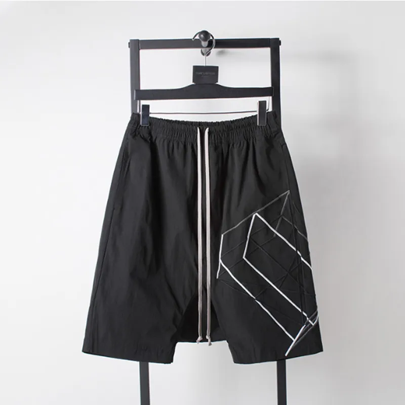 

19 New spring and summer fashion sub-line geometric embroidery pants Harlan hanging file casual pants