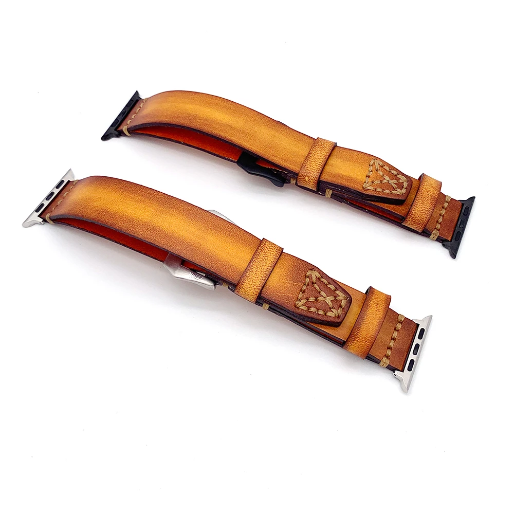 

Retro Luxury Cowhide Bracelet for Apple Watch Band 38mm 40mm Brown Cowhide Leather for iWatch Band 42mm 44mm Series 2 3 4 Strap