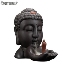 GQIYIBBEI Будда голова обратного потока ладан горелки творческий домашний декор ладан держатель буддийская кадильница гостиная Чайный домик Органайзер