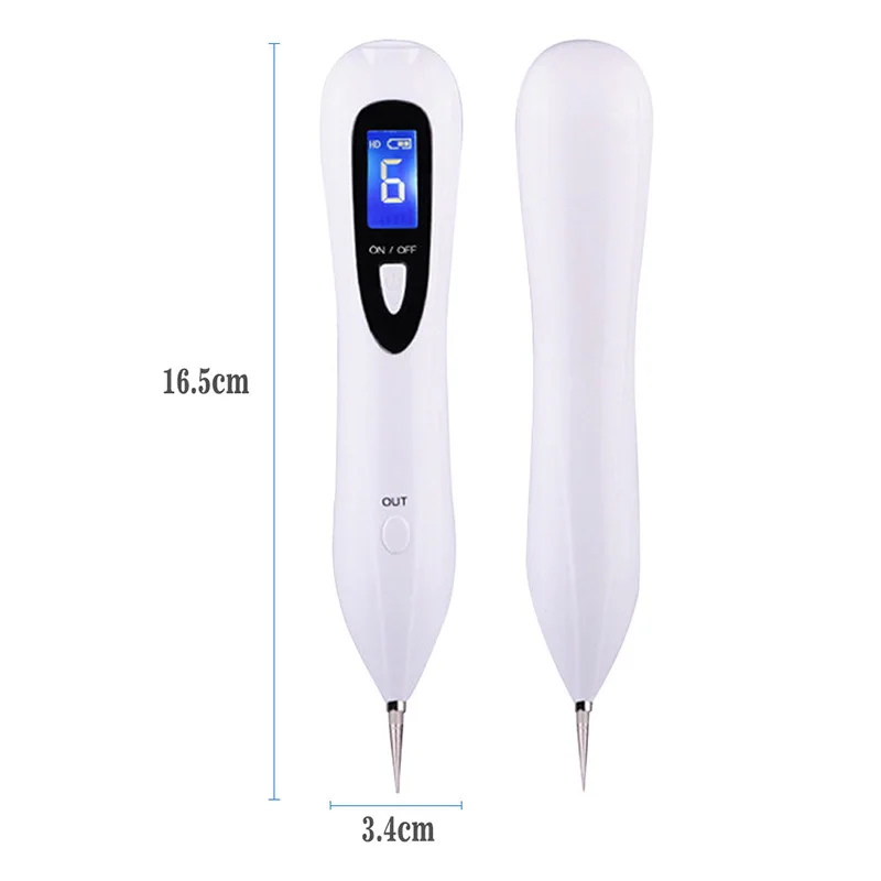 

ABS White Electric Laser Age Spot Pen With LCD Display Mole Scars Warts Freckle Tattoo Removal Machine siyah nokta temizleyici