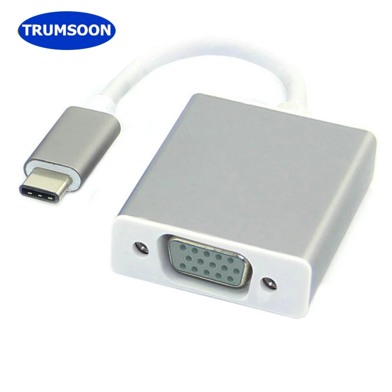 

Trumsoon Type C USB C to VGA Type-C USB3.0 Adapter Cable Type C to VGA Converter for New Macbook 12 inch Chromebook Pixel TV