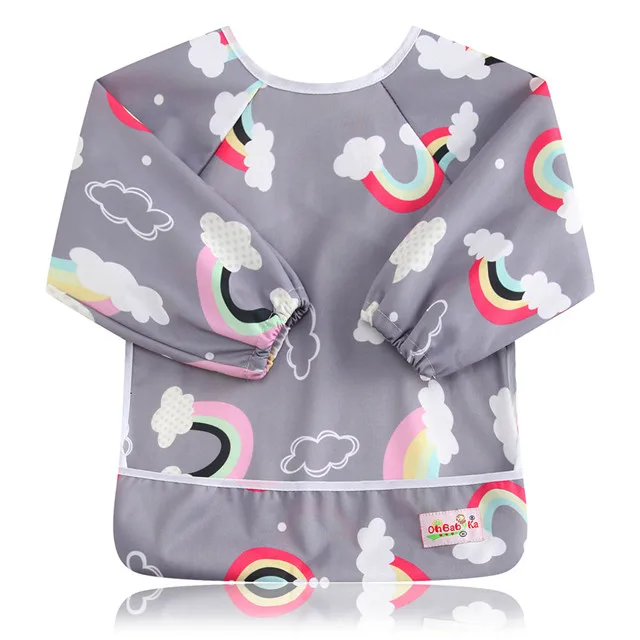 Ohbabyka Reusable Baby Long Sleeve Bib Unicorn Print Child Apron Baby Baberos Impermeables Bavoir Bebe Fille For Boys Girls Bibs Bibs Burp Cloths Aliexpress