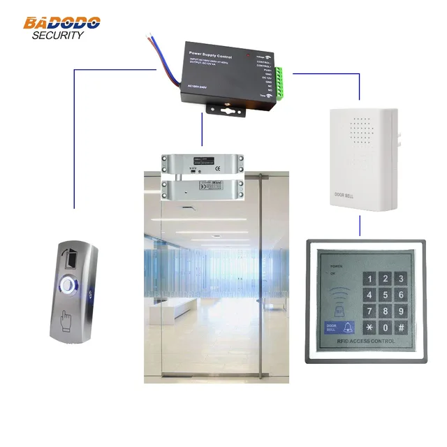 Access Control Kit With Standalone Controller Electric Lock For Access Control Kit With Standalone Controller Electric Lock For Single Glass Door Home Office Security