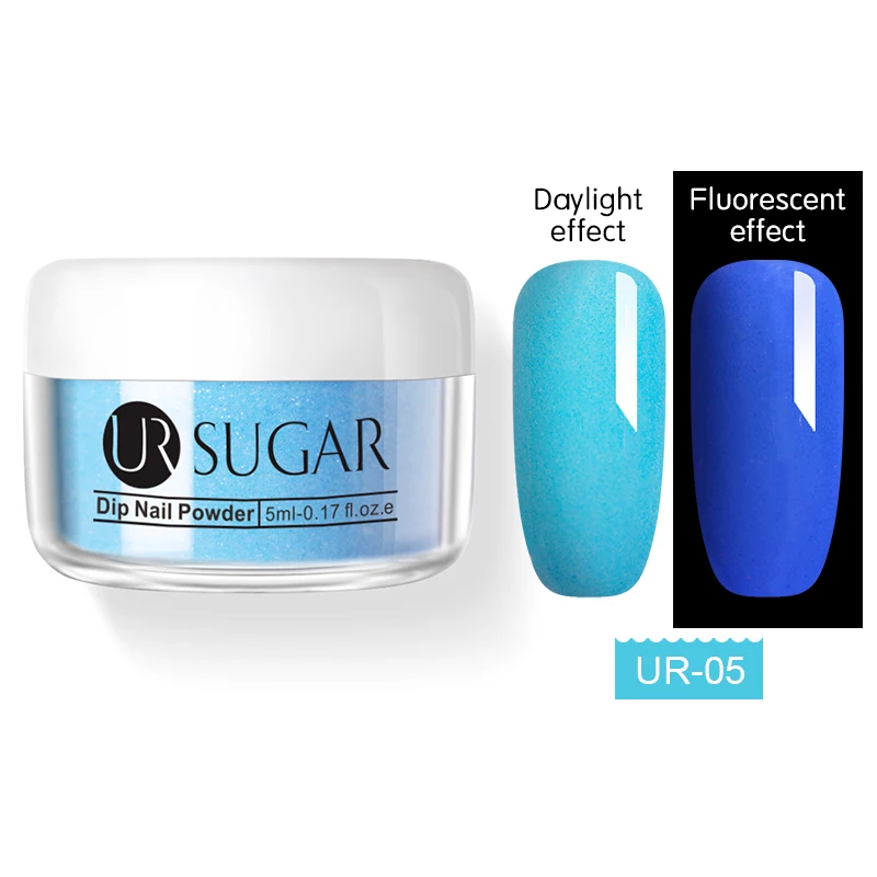 Ur Sugar 5 мл Неон фосфор погружающийся порошок для ногтей ультратонкие украшения для дизайна ногтей флуоресцентный блеск светящийся пигмент пыль натуральный сухой - Цвет: UR-05