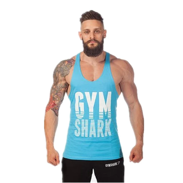 New Brand Gym Shark Mens Tank Tops Stringer Bodybuilding Equipment Fitness  Men's GYM Tanks Sports Clothes Gymshark Free shipping