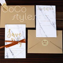 Cocostyles на заказ шикарный мраморный дизайн пригласительная открытка с геометрической линией Золотая фольга для модных свадебных приглашений