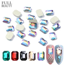 10 шт AB Хрустальные стеклянные стразы для ногтей смешанные Стразы для украшения ногтей прямоугольная плоская задняя часть 3D очаровательный камень Маникюрный Инструмент CH714-1