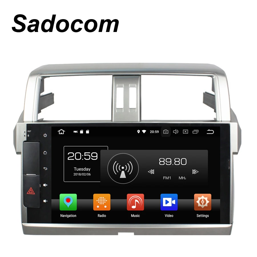 Cheap HD IPS TDA7851 Android 8.0  4GB +32G +8core Car radio Player  RDS Radio GPS Glonass MapWifi Bluetooth For Toyota PRADO 2014 2015 0