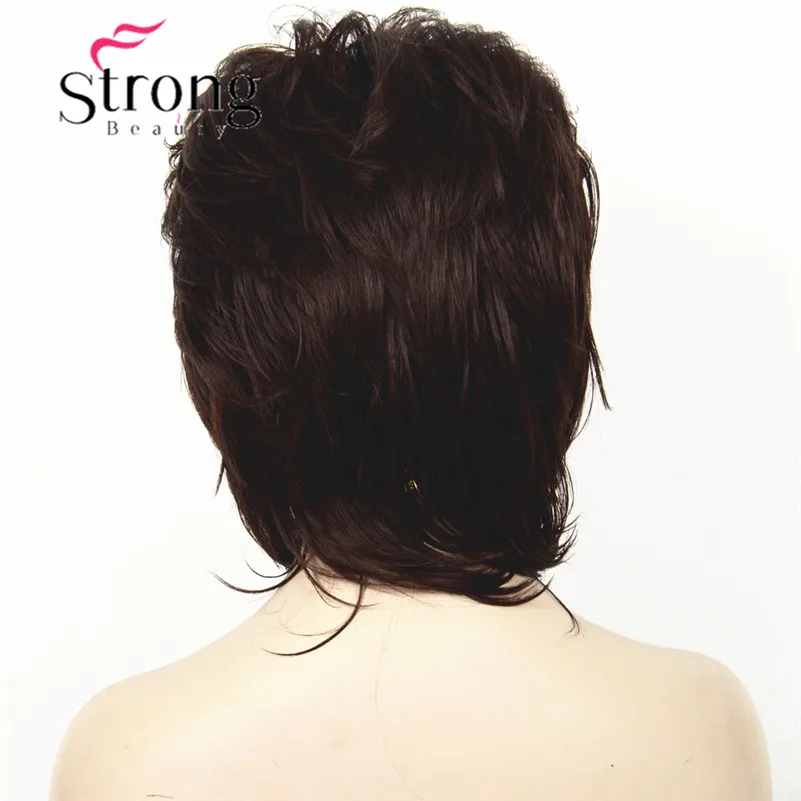 StrongBeauty короткий слоистый блонд Классический колпачок полный синтетический парик женские волосы парики выбор цвета - Цвет: #33