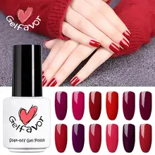 Gelfavor Red Color Series UV&LED Gel Varnish DIY Nail Gel Polish Semi Permanent Soak Off Nail Gel Lacquer Gray Blue Pure Art Gel