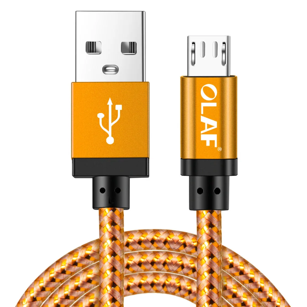 Олаф микро USB кабель 1 м 2 м 3 м Быстрая зарядка данных USB кабель для samsung Xiaomi huawei Android Microusb Кабели для мобильных телефонов - Цвет: Yellow
