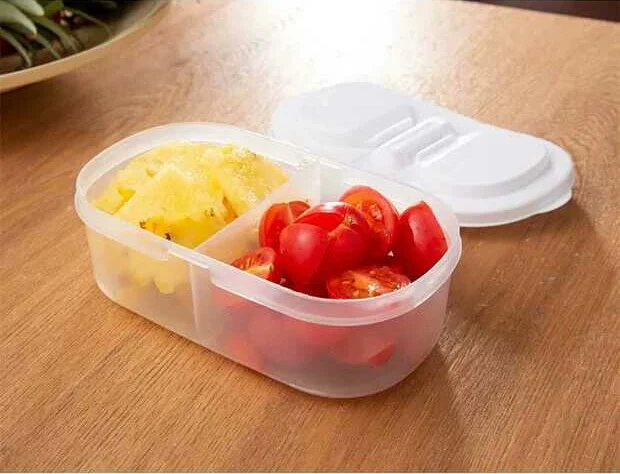 Штабелируемый герметичный ящик для хранения пищевых продуктов, кухонный холодильник, пластиковый двухсетчатый контейнер для фруктов, орехов, резервуар для хранения