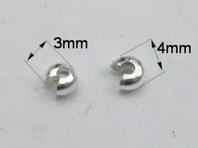 

200Pcs Silver Plated Crimp Beads Covers 3mm Jewelry Finding