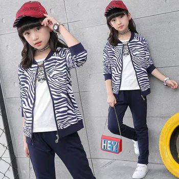 

2019 Jacket for Girls Children Clothes Sets Kids Fashion Sports Suit Baby Girls Jacket Coat+Pants Children Girl Tracksuit