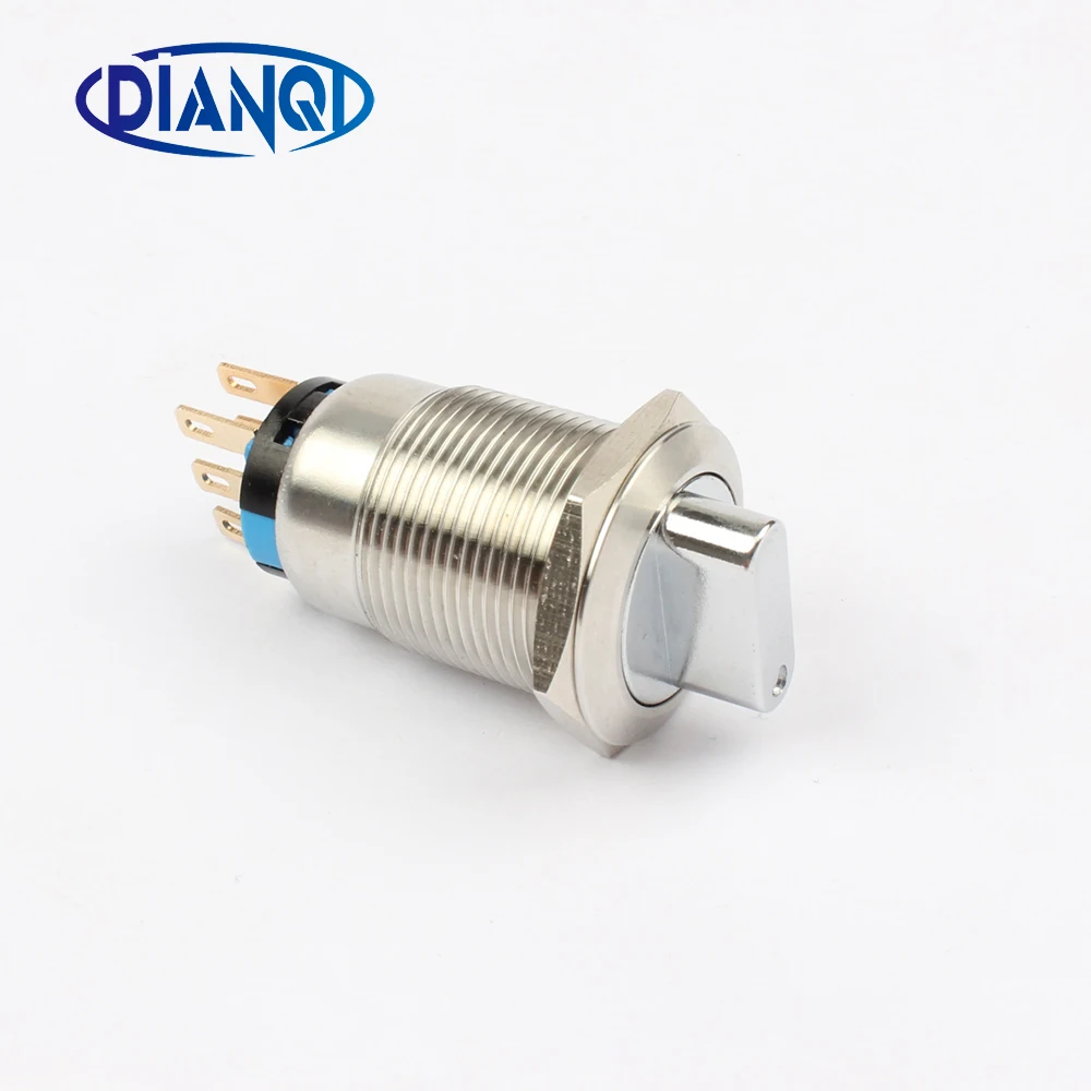 

19mm press button switch stainless steel rotary 3 position push button selector switch arrow indicator 2NO 2NC 19XN.3D.2K2B