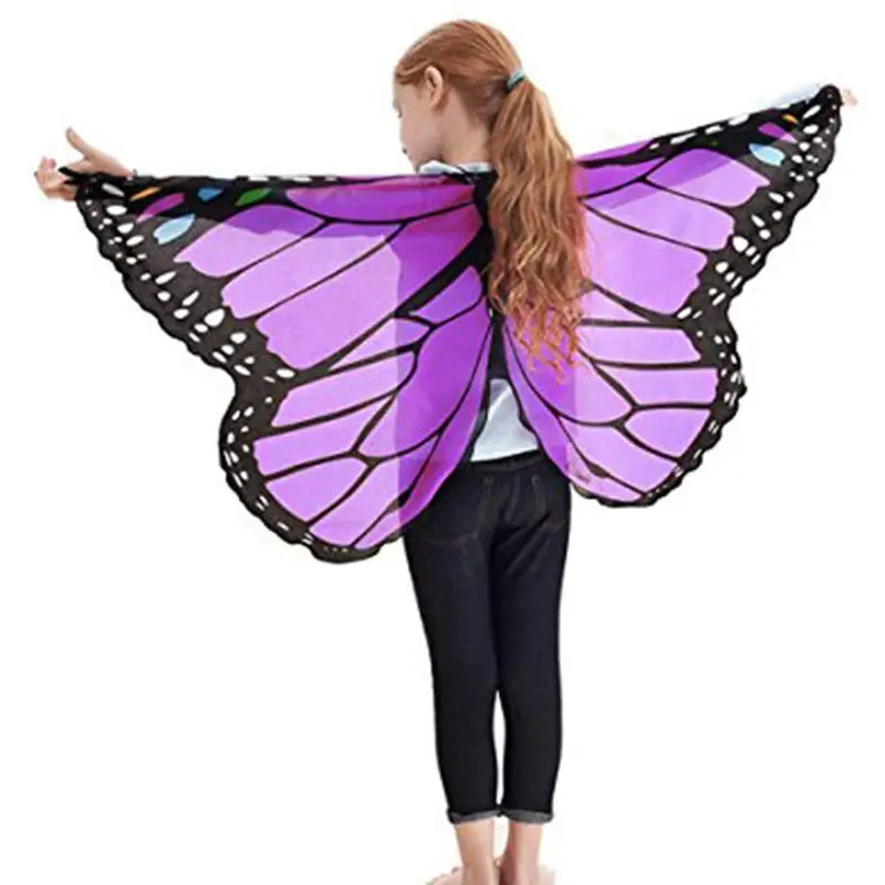 Fairy Tale Princess Cosplay Costume Butterfly Wings Shawl Cape Stole Kids Boys Girls Scarf Wrap accessories
