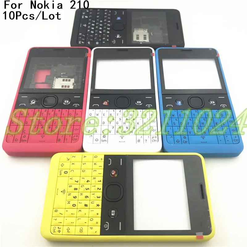 

10Pcs/Lot For Nokia 210 New Full Complete Mobile Phone Housing Cover Case+English Keypad+Logo