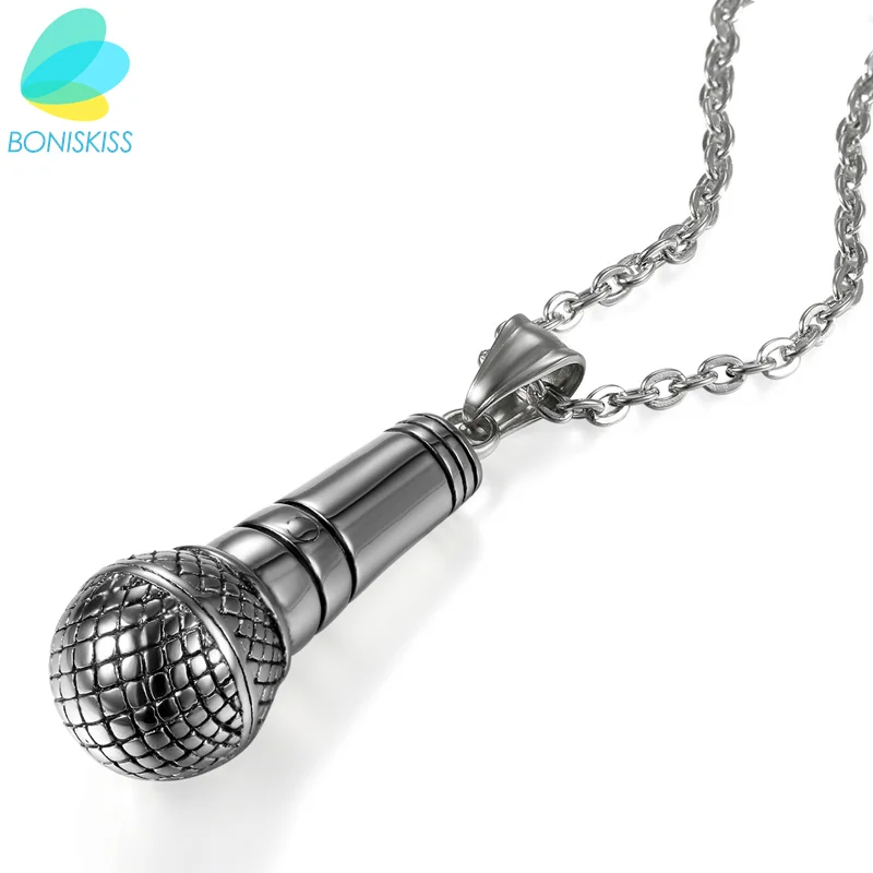 Ожерелье Boniskiss в стиле хип хоп серебристое из нержавеющей стали|pendant necklace|necklace for