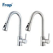 Frap смеситель для кухни, латунный выдвижной кран с одной ручкой и одним отверстием, современный хромированный смеситель для воды Y40078/79