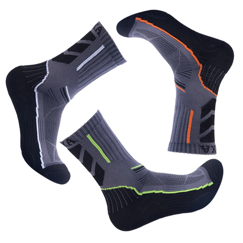 

CAXA 5Pair/Lot Men High-top Thermo Sports Socks Thick Socks Quick Dry Breathable Absorb Sweat Antibacterial Hiking Socks