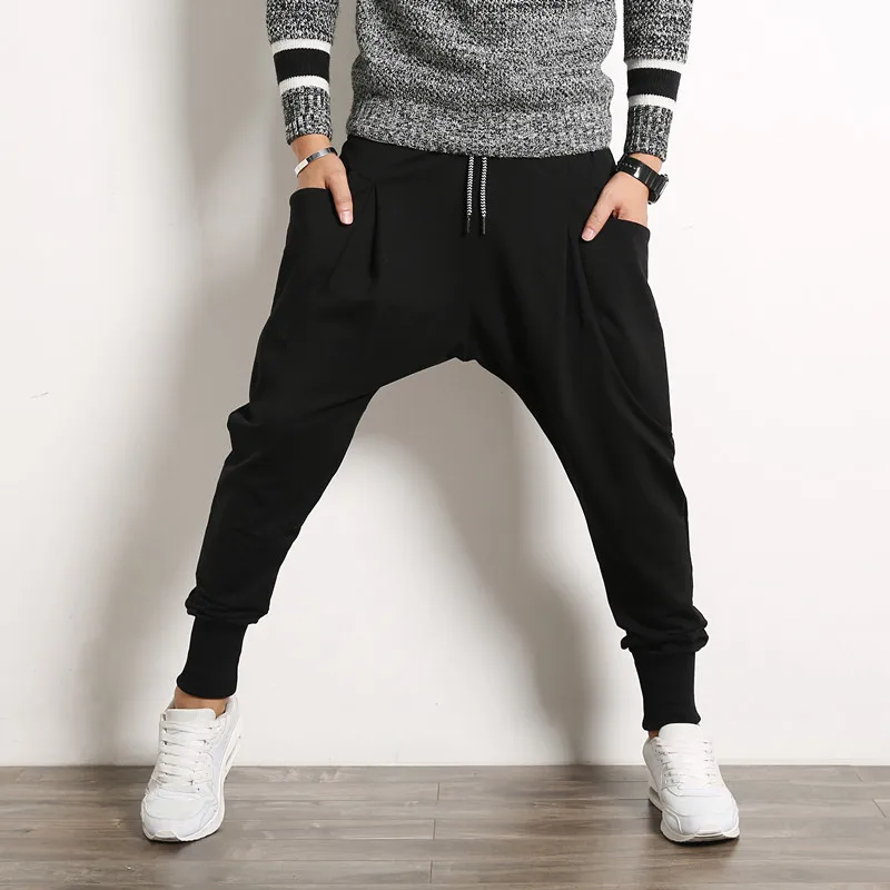

2019 Spring Autumn Men Sweatpants Fashion Mens Joggers Pant Hip Hop Streetwear Trousers Big Pocket Solid Track Pants Plus Size