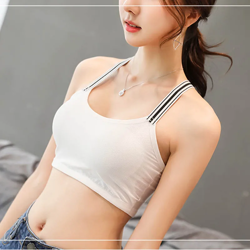 

LIVA Sexy Women Cut Out White Bra Bustier Crop Top Bralette Strappy Cropped Blusas Bandage Halter Tank Tops Camisole Female