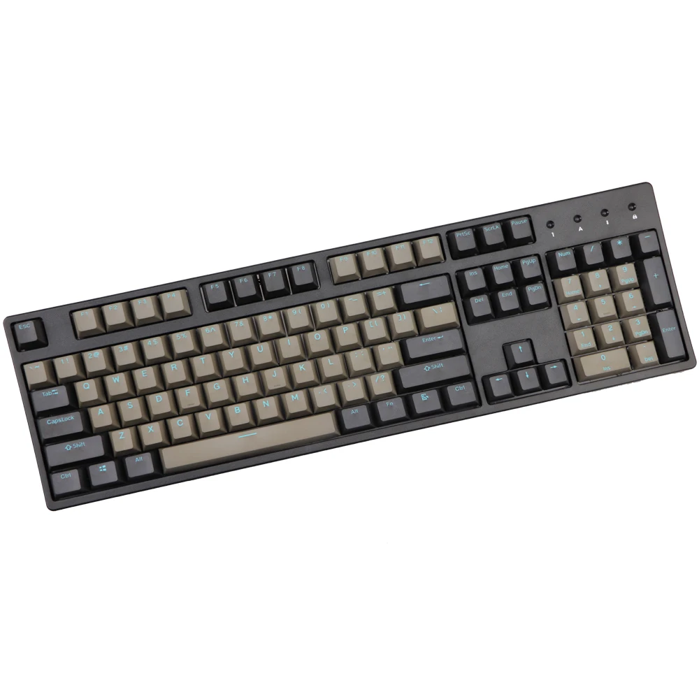  Double shot PBT Keycap Black Gray mixed Blue word Dolch 108 87 Cherry Profile Keycaps For MX Switch