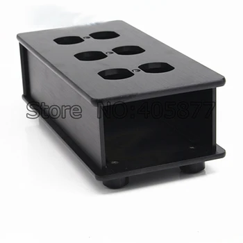 

HIFI Black and White AC US Power Strip Distributor Aluminum 6 Outlet Box Chassis