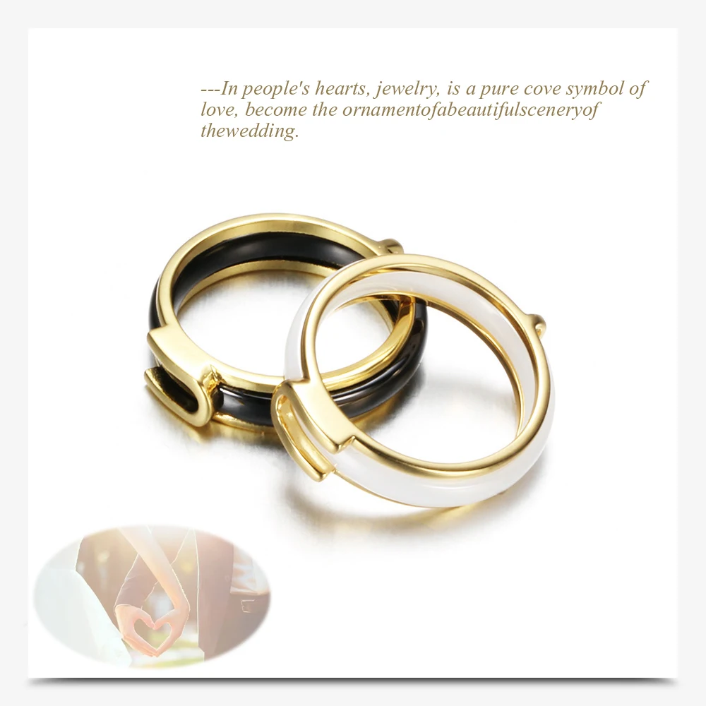 Ceramics Couples Ring fashion gold rings 01