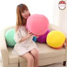 Подушка "макарон" Французский Макарон круглый торт Подушка Роза Малина