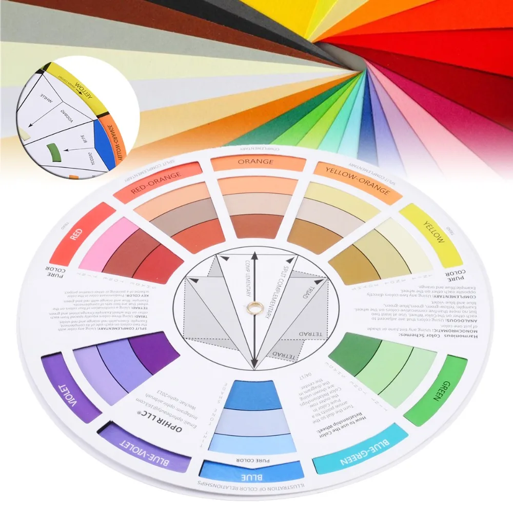 

New Portable Color Wheel Card Paper Mixing Guide for Tattoo Makeup Hobby Painting Supply Professional Tattoo Pigment Nail
