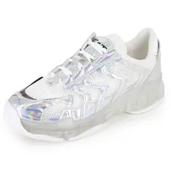 Блестящие белые кроссовки женские массивные сникерсы на платформе 2019 dames сникерсы сетчатая повседневная обувь женские кроссовки Корзины