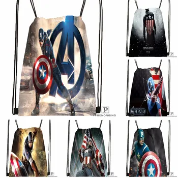 

Custom Captain America Avenger Drawstring Backpack Bag for Man Woman Cute Daypack Kids Satchel (Black Back) 31x40cm#180531-01-06