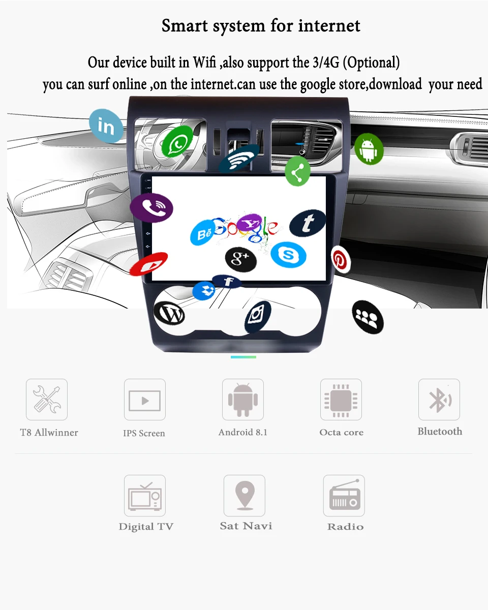 Perfect 2Din 9" 2.5D Screen Car Android 9.1 Radio GPS Multimedia Player 4+64G 8 Core For Subaru WRX Forester XV 2013-2018 Navigation tv 6 Perfect 2Din 9" 2.5D Screen Car Android 9.1 Radio GPS Multimedia Player 4+64G 8 Core For Subaru WRX Forester XV 2013-2018 Navigation tv 6