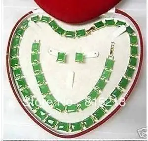 

ddh0649 Jewellery white jade necklace bracelet earring set