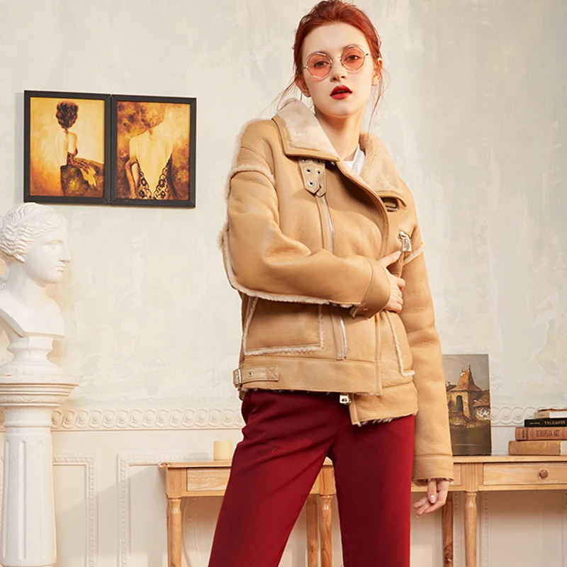 De Lvchi Mandarin Locomotive Turn Manteau 2019 Court Veste Véritable down Col Double Orange Fourrure Cuir Manteaux face En Réel gq4rqtF