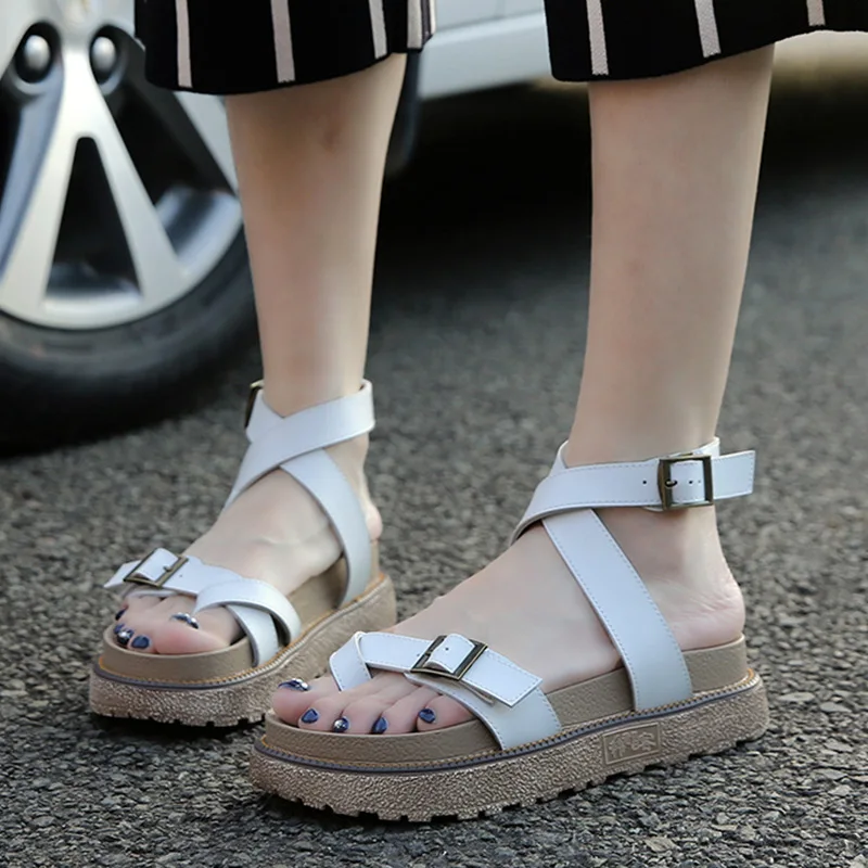 Komfortabel Sandalen Frauen weiß Schwarzes 15 Britischen Und Sind Bequeme Wind Schnallen Sandalen Sommer Boden Sexy Dünn 6 orange Dicken FYYw8pPq