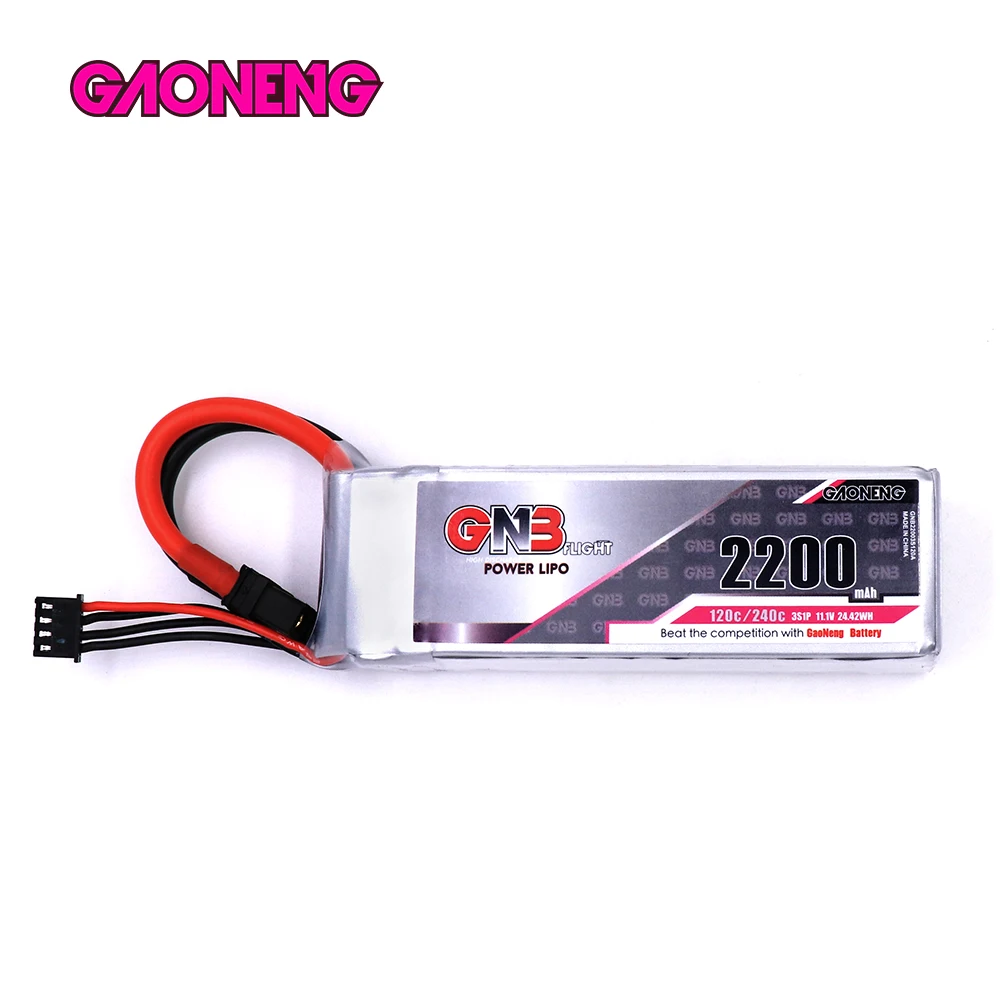 2 шт. GAONENG GNB 11,1 V 2200mAh 120C 3S Lipo батарея XT60U-F Разъем для RC FPV гоночный Дрон самолет вертолет