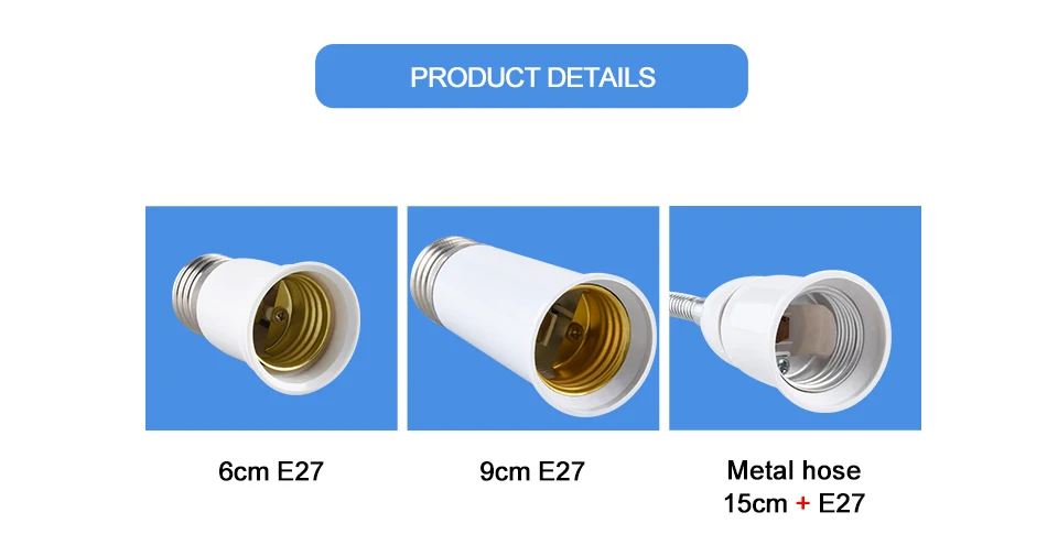 E27 для E27 светодиодный держатель лампы удлинитель адаптер разъем шланга удлинение цоколь лампы постоянного тока в постоянный преобразователи, 6, 9, 15 20 30 35 60 см