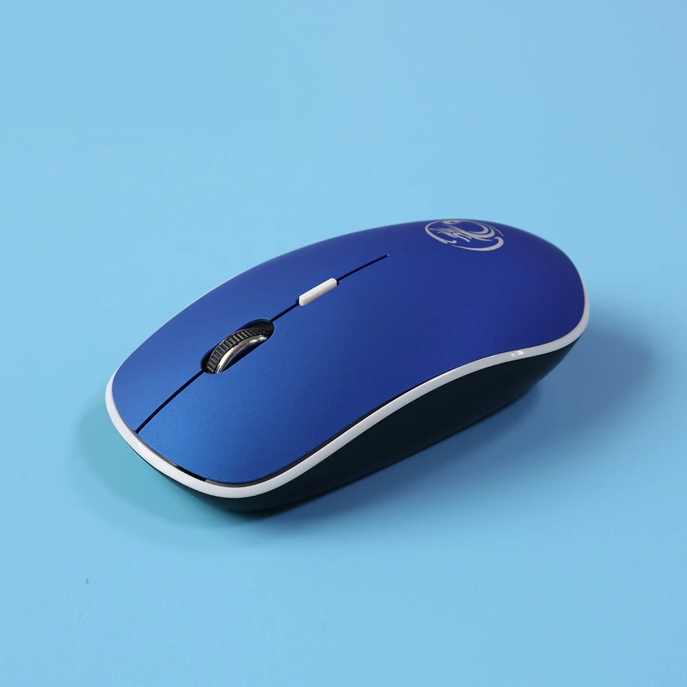 Blue Беспроводная мышь, компьютерная мышь, 2,4 ГГц, 1600 точек/дюйм, USB, эргономичная мышь для ПК, ноутбука, мини, бесшумная, Mause, оптическая, матовая, бесшумная мышь - Цвет: Blue