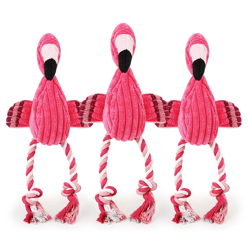 Dog Toys Cute Flamingo Shape Pet Toy Puppy Dog Chew Squeaky Sound Toys