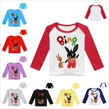 Костюм кролика Bing Bung для детей от 2 до 12 лет топы с длинными рукавами для девочек, футболки для мальчиков, Детская футболка Jongens, одежда для детей-подростков