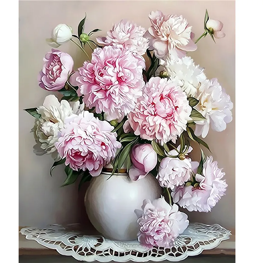 

Flower DIY Painting By Numbers Acrylic Paint By Numbers HandPainted Oil Painting On Canvas For Office Home Decor Gift 8A08