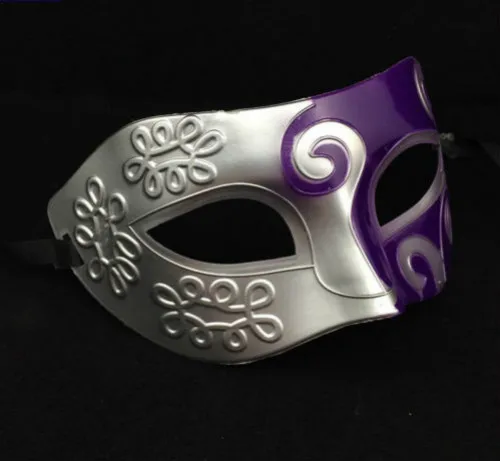 

Romans Gladiator Style Silver Men's Up Half Face Mask Masquerade Carnivals Party